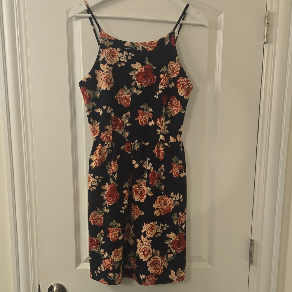 Krazy Kat Black and Red Floral Mini Dress